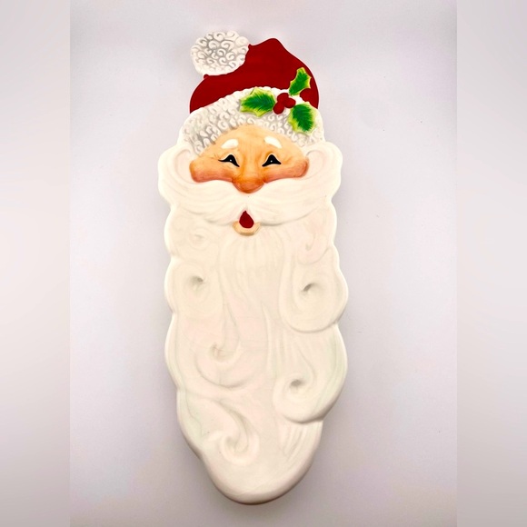 Vintage, Snack Therapy Santa Claus Plate/Server by Fitz and Floyd - Picture 1 of 9